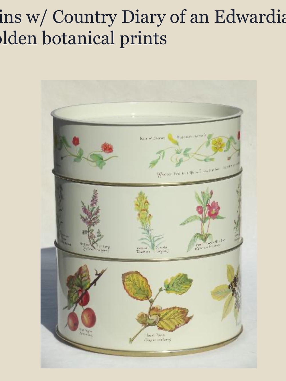 Webb & Bower Ltd. 3-tier stacking Metal cookie Tins RARE FIND